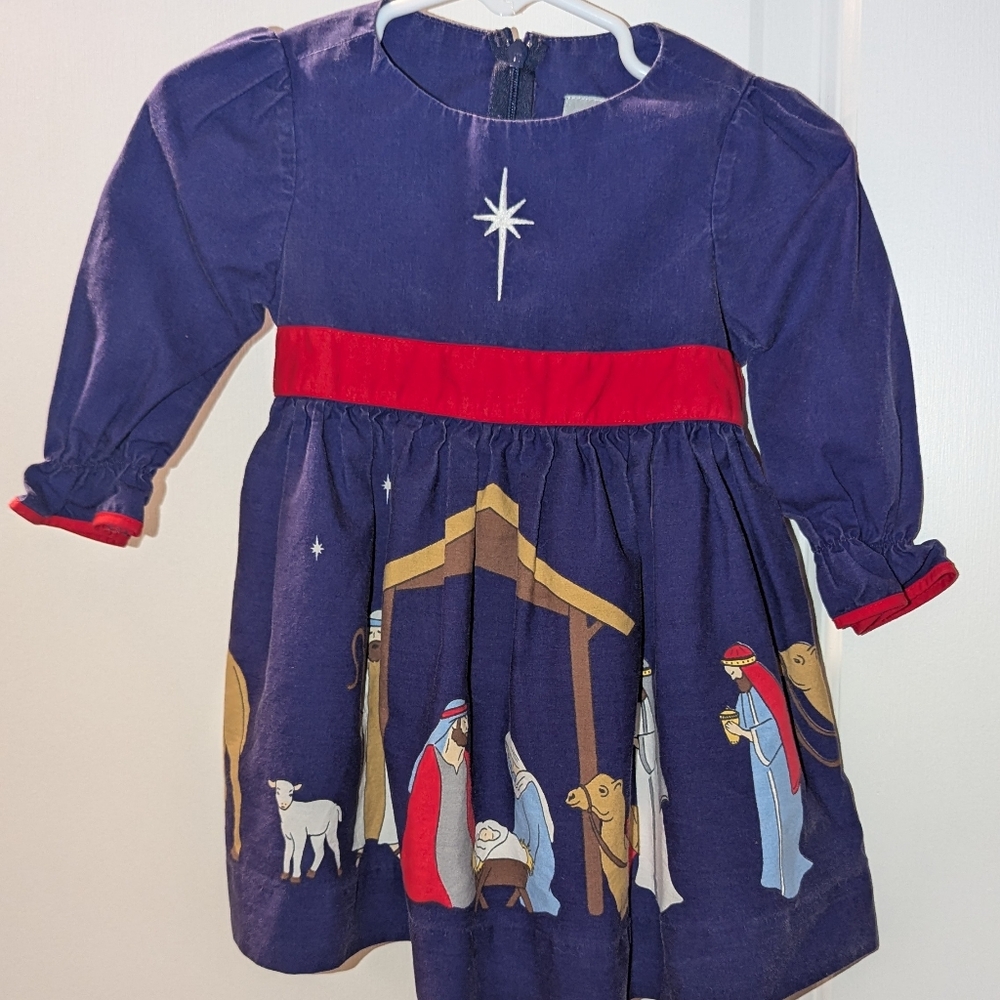 Christmas Nativity Eleanor Rose Dress 9-12M